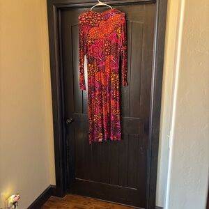 Farm Rio Vibrant Multicolor Long Sleeve Dress